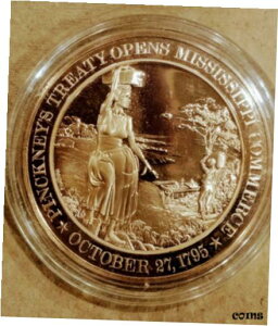 フランクリンミント 米国ピンクニー条約の歴史 1795 45mm プルーフ ブロンズ メダルFranklin Mint History of US Pinckney's Treaty 1795 45mm Proof Bronze Medal