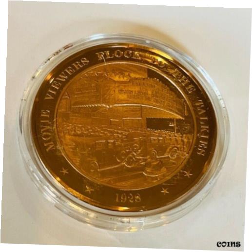 【極美品/品質保証書付】 アンティークコイン コイン 金貨 銀貨 送料無料 Franklin Mint Solid Bronze Coin Medal History United States Movie Talkies Flock