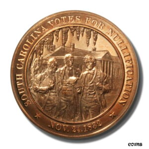 フランクリンミント 米国議会無効化投票の歴史 1832 45mm プルーフ ブロンズ MeFranklin Mint History of US SC Votes for Nullification 1832 45mm Proof Bronze Me