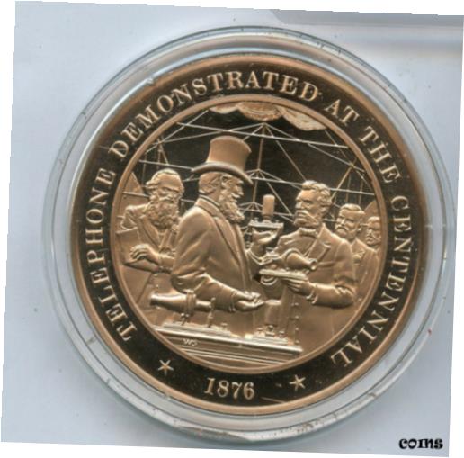  アンティークコイン コイン 金貨 銀貨  Telephone Demonstrated at the Centennial Bronze Proof Medal Franklin Mint JL100