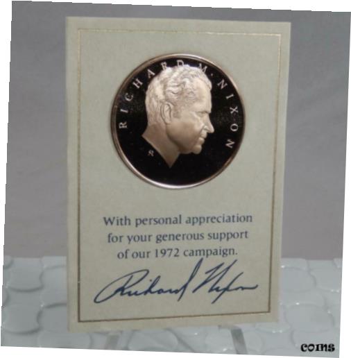  アンティークコイン コイン 金貨 銀貨  1972 Re-Elect the President Richard M. Nixon Bronze Medal Franklin Mint M0201