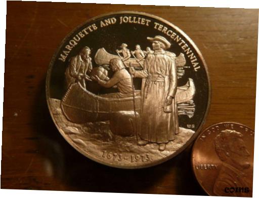 ڶ/ʼݾڽա ƥ    [̵] Discovery of Mississippi River 1973 Franklin Mint Proof Bronze Medal SKU# 22974