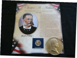 チェスター・A・アーサー就任記念メダル コインとスタンプの組み合わせ、PE-0321*01683CHESTER A. ARTHUR INAUGURATION MEDAL COIN AND STAMPS COMBINATION, PE-0321*01683