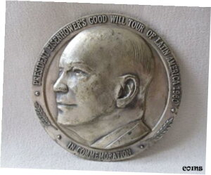 1960 年ドワイト・D・アイゼンハワー大統領親善ラテンアメリカツアーメダリオンメダル1960 President Dwight D. Eisenhower Good Will Latin America Tour Medallion Medal