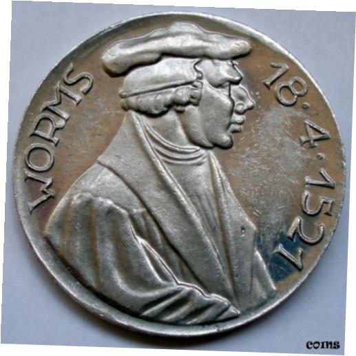 ڶ/ʼݾڽա ƥ    [̵] GERMANY Nuremberg, Worms Luther 1521 Reformations Memorial Church 1921 Medal H13