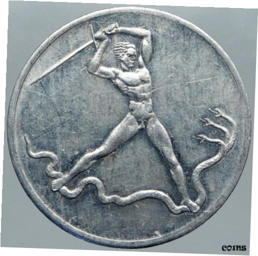 【極美品/品質保証書付】 アンティークコイン コイン 金貨 銀貨 [送料無料] 1932 GERMANY Aluminum Man Sword ROOT Attack VINTAGE OLD German Medal Coin i88478