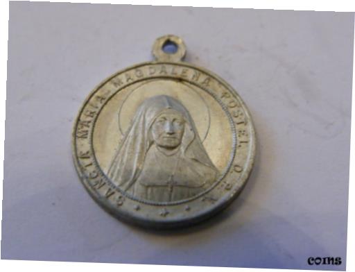【極美品/品質保証書付】 アンティークコイン コイン 金貨 銀貨 送料無料 Medal Pendant Marie Madeleine Pope Pie Xi Aluminum Old