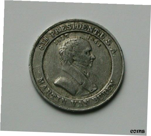  アンティークコイン コイン 金貨 銀貨  Martin Van Buren (1837-1841) 8th President Aluminum Medal - Vintage Cracker Jack