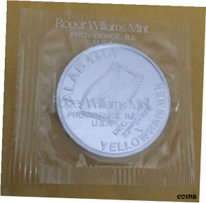 アラバマ州旗の花椿封印ロジャー・ウィリアムズ造幣局コインメダルAlabama State Flag Flower Camellia Sealed Roger Williams Mint Coin Medal