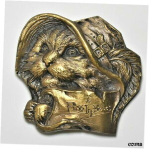 中国上海造幣局真鍮メダルおとぎ話シリーズ長靴をはいた猫メダルChina Shanghai Mint Brass Medal the fairy tale series puss in boots Medal