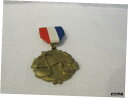 【極美品/品質保証書付】 アンティークコイン コイン 金貨 銀貨 送料無料 Vintage Music Medal Award Brass Tone with Red White Blue Ribbon