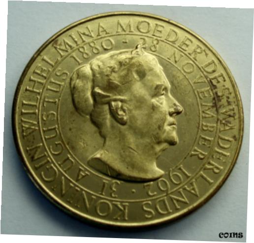 ڶ/ʼݾڽա ƥ    [̵] NETHERLANDS QUEEN WILHELMINA 1880-1962 Commemorative Medal 30mm 12g Brass. LL4.1