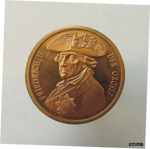 【極美品/品質保証書付】 アンティークコイン コイン 金貨 銀貨 送料無料 Germany medal Frederick II the Great King of Prussia German token