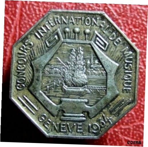【極美品/品質保証書付】 アンティークコイン コイン 金貨 銀貨 [送料無料] Switzerland international music competition 1934 Geneva pin badge CH DUBOISE