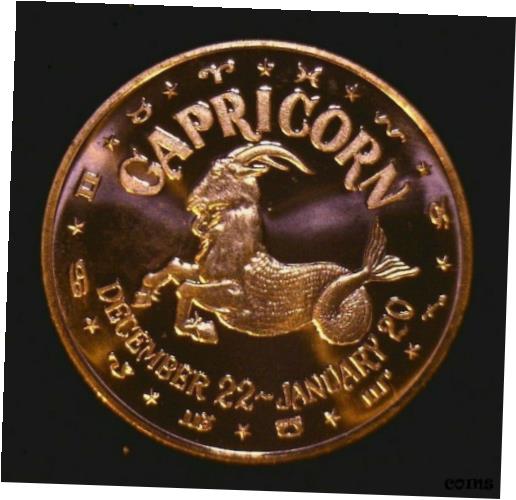 yɔi/iۏ؏tz AeB[NRC RC   [] 1 oz Copper Round - CAPRICORN - ZODIAC - Dec. 22 to Jan. 20 #118