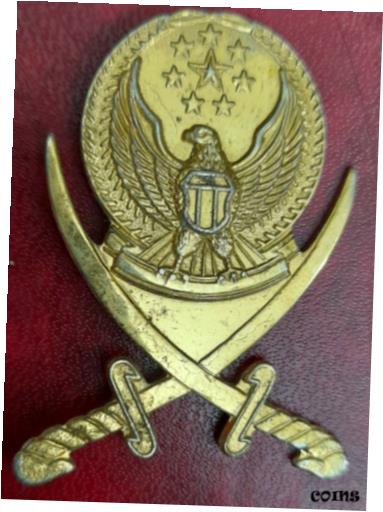 yɔi/iۏ؏tz AeB[NRC RC   [] OLD UAE MILTARY SOLDIER CAP BADGE WITH EAGLE AND TWO SWORDS 3.5X5.00CM