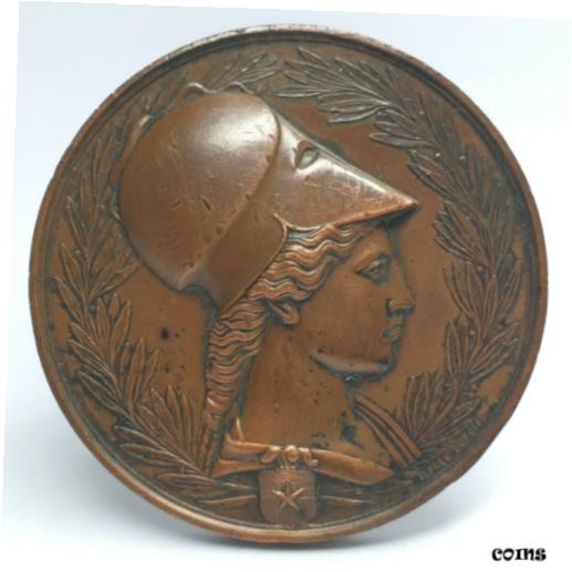 【極美品/品質保証書付】 アンティークコイン コイン 金貨 銀貨 [送料無料] MYTHOLOGY/ MINERVA/ 1875 CHILE INTERNATIONAL EXPOSITION Copper Medal by A DUBOIS