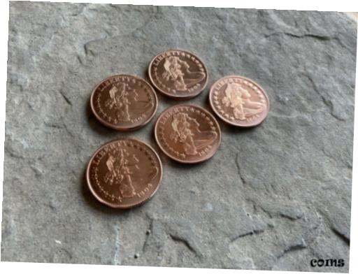 ڶ/ʼݾڽա ƥ    [̵] Lot Of 5 1804 Bust Dollar 1 oz Copper Rounds