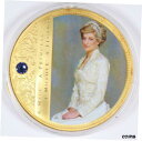 70mm プリンセス レディ D. ダイアナの肖像画 プルーフ メダル ゴールドメッキ & スワロフスキー70mm Portraits of a Princess Lady D. Diana Proof Medal Gold Plated & Swarovski