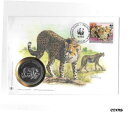 【極美品/品質保証書付】 アンティークコイン コイン 金貨 銀貨 送料無料 BURKINA FASO WWF PHIL-NUMISMATIC COVER, ACINONYX JUBATUS Cheetah 1986 Medal. 2B