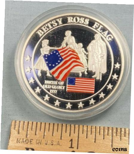 ڶ/ʼݾڽա ƥ    [̵] AMERICAN MINT 2009 BETSY ROSS FLAG COLORIZED PROOF MEDAL UNC COA