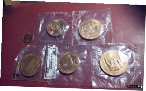 楽天金銀プラチナ　ワールドリソース【極美品/品質保証書付】 アンティークコイン コイン 金貨 銀貨 [送料無料] Lot 5 Various Copper or Bronze Collectible Commemorative Coins Medals Encased