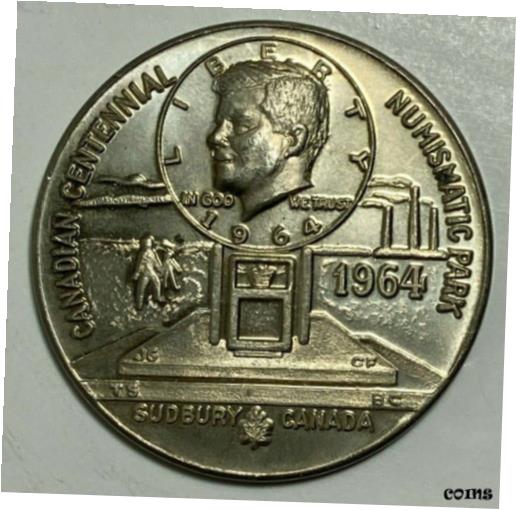 ڶ/ʼݾڽա ƥ    [̵] 1964 Sudbury, Canada Numismatic Park John F Kennedy 40 mm Medal