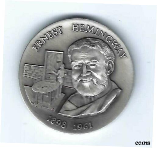  アンティークコイン コイン 金貨 銀貨  ERNEST HEMINGWAY NOVELIST JOURNALIST OLD MAN AND THE SEA PAPA PEWTER MEDAL COIN