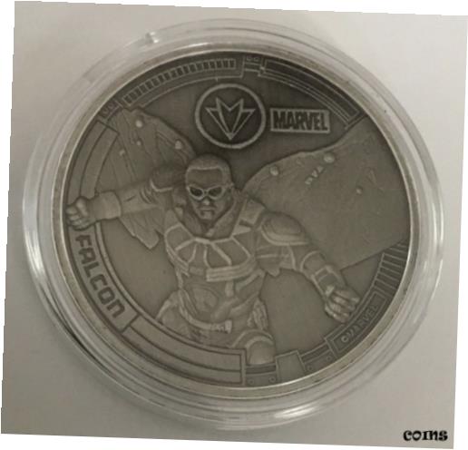 【極美品/品質保証書付】 アンティークコイン コイン 金貨 銀貨 [送料無料] Marvel Comics Avengers Infinity War Falcon Coin Medal Disney