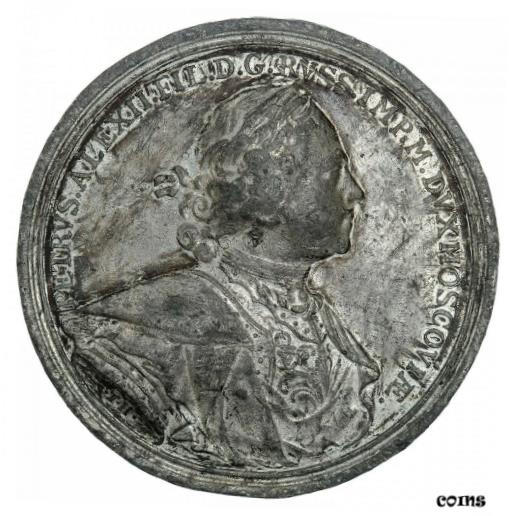 【極美品/品質保証書付】 アンティークコイン コイン 金貨 銀貨 [送料無料] 1703 Russia Peter the Great Medal CommemoratING Foundatio St. Petersburg XF RARE