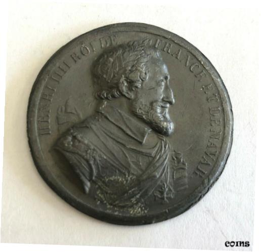 ڶ/ʼݾڽա ƥ    [̵] Medal Uniface IN Pewter Henri Iiii King French And Of Bedliner REF68297