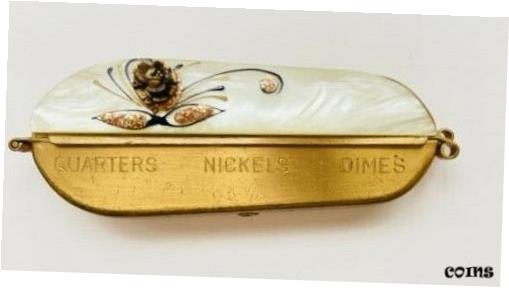 楽天金銀プラチナ　ワールドリソース【極美品/品質保証書付】 アンティークコイン コイン 金貨 銀貨 [送料無料] Antique Bakelite Coin Holder Case for Dimes, Nickels, Quarters ~ Ladies