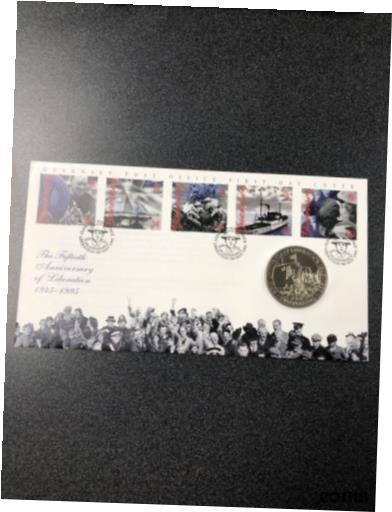 ڶ/ʼݾڽա ƥ    [̵] 50th Anniversary Of Liberation 1945-1995 ?2 Coin &Guernsey First Day Cover