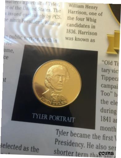 ڶ/ʼݾڽա ƥ    [̵] JOHN TYLER Coin PORTRAIT Medal 1841 22K GOLD LAYERED