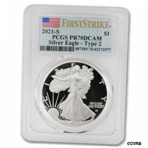 ڶ/ʼݾڽա ƥ    [̵] 2021-S $1 American Silver Eagle PCGS PR70DCAM First Strike Type 2 Proof coin