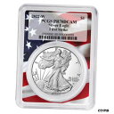プレセール - 2022-W プルーフ $1 アメリカン シルバー イーグル PCGS PR70DCAM FS フラッグ フレームPresale - 2022-...