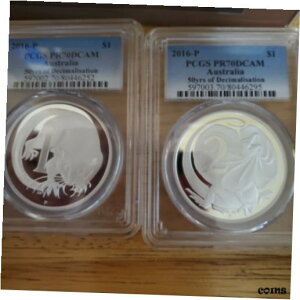 オーストラリア50周年記念 10進数 シルバー 2コインセット PCGS PR70DCAM50th Anniversary Australia Decimal Silver Two Coin Set PCGS PR70DCAM