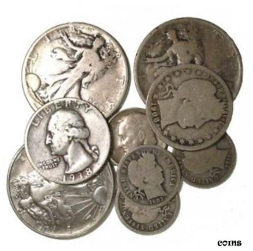 楽天金銀プラチナ　ワールドリソース【極美品/品質保証書付】 アンティークコイン コイン 金貨 銀貨 [送料無料] Old US 90％ Junk Silver Coins $1 Dollar Face Value Average Circulated Bullion Lot