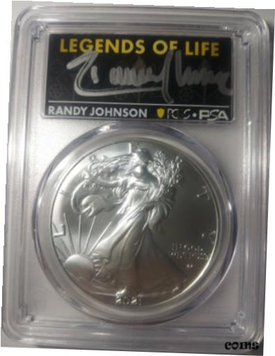 ڶ/ʼݾڽա ƥ    [̵] Randy Johnson signed cut PSA &Silver Coin PCGS