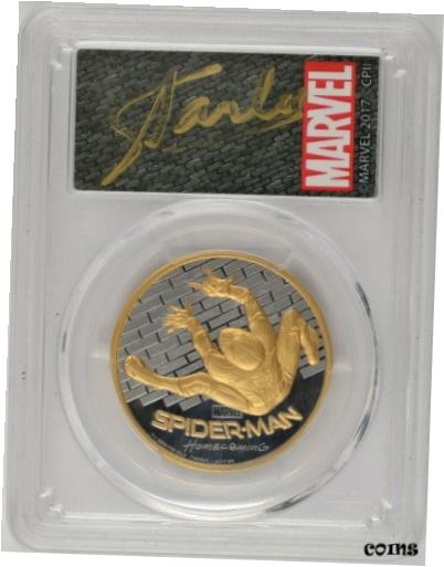 【極美品/品質保証書付】 アンティークコイン 硬貨 2017 Cook Islands 200 - SpiderMan: Homecoming - PCGS PR70DCAM (Stan Lee Signed) 送料無料 oot-wr-010515-351