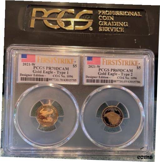  アンティークコイン 金貨 2021-W Gold Designer Set FIRST STRIKE PR70/69DCAM PCGS dual encapsulation w/COA  #got-wr-010515-395