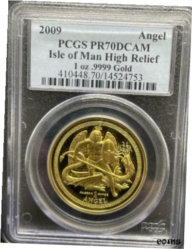 【極美品/品質保証書付】 アンティークコイン 金貨 2009 Gold 1 Oz Isle of Man Angel Archangel Michael High Relief PCGS PR 70 DCAM [送料無料] #got-wr-010515-536