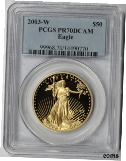 【極美品/品質保証書付】 アンティークコイン 金貨 2003-W American Gold Eagle 50 One-Ounce 1 oz Proof PR 70 DCAM PCGS 送料無料 got-wr-010515-636