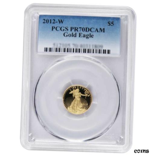【極美品/品質保証書付】 アンティークコイン コイン 金貨 銀貨 送料無料 2012-W Proof 5 American Gold Eagle 1/10 oz PCGS PR70DCAM Blue Label