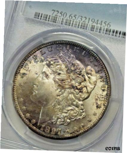 ڶ/ʼݾڽա ƥ Ų 1897-S $1 Morgan Dollar MS65 PCGS Intense Unusual Purple Toning Scarce [̵] #oot-wr-010544-1823