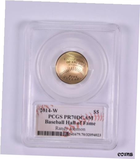 ڶ/ʼݾڽա ƥ  PR70DCAM 2014-W $5 Baseball Hall Of Fame Commem Gold Johnson Signed - PCGS *9615 [̵] #got-wr-010544-2273