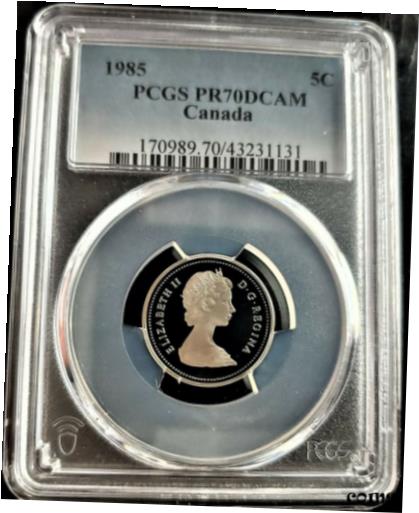 【極美品/品質保証書付】 アンティークコイン 硬貨 1985 5C PCGS PR70DCAM 2/0 CANADA ULTRA RARE (POP 2 ) NONE FINER CAMERA EYE SLAB! [送料無料] #oot-wr-010544-5090