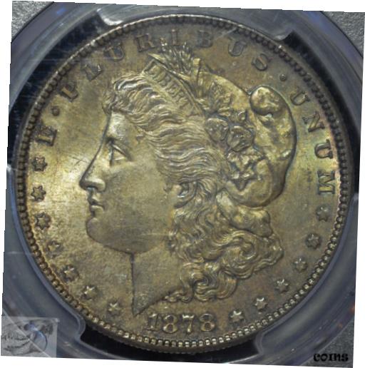 【極美品/品質保証書付】 アンティークコイン コイン 金貨 銀貨 送料無料 1878 S Morgan Silver Dollar, PCGS MS64, Nice Even Toning, Well Struck, C6092