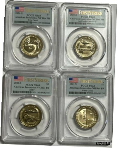 yɔi/iۏ؏tz AeB[NRC RC   [] 2021-S Innovation Proof Dollar 4-Coin Set PCGS Reverse PR69 DCAM First Strike