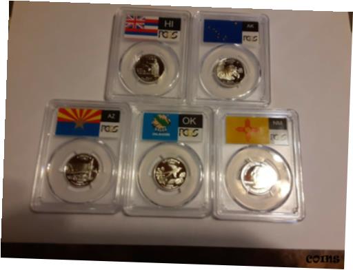 2008 S SILVER SET OF 5 STATE QUARTER PROOFS PCGS PR69DCAM※関税は当ショップ負担（お客様負担無し）※全国送料無料・海外輸送無料※商品の状態は画像をご確認下さい（極美品・目立った汚れ無し...